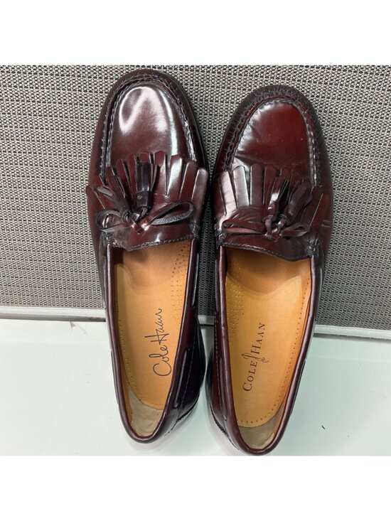 Cole Haan Burgundy Leather Tassel Loafers Men\'s Size 9 3E Wide main image 7